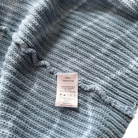 Talulah Blue Tie Dye Long Open Cardigan Pocket Sweater Size Small - Picture 6 of 6